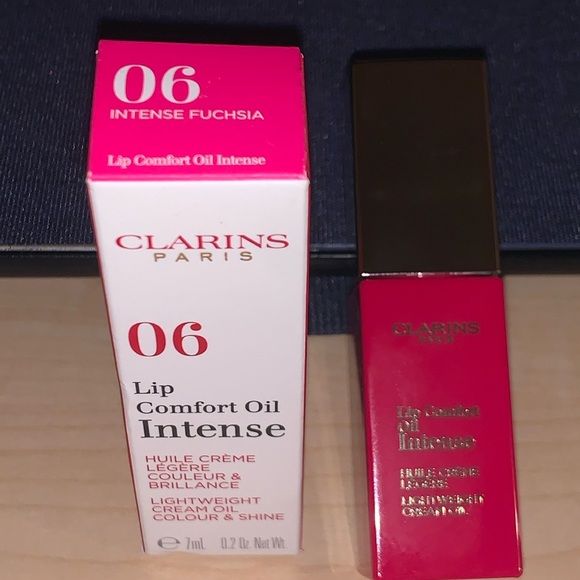 ✨Intense Fuchsia✨Clarins Paris New In Box Light Lip Comfort Oil Intense - Picture 6 of 6